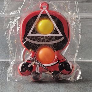 Squid Game Pop Fidget Keychain Sensory Toy Autism ADHD Stress Push Bubble NEW 3"